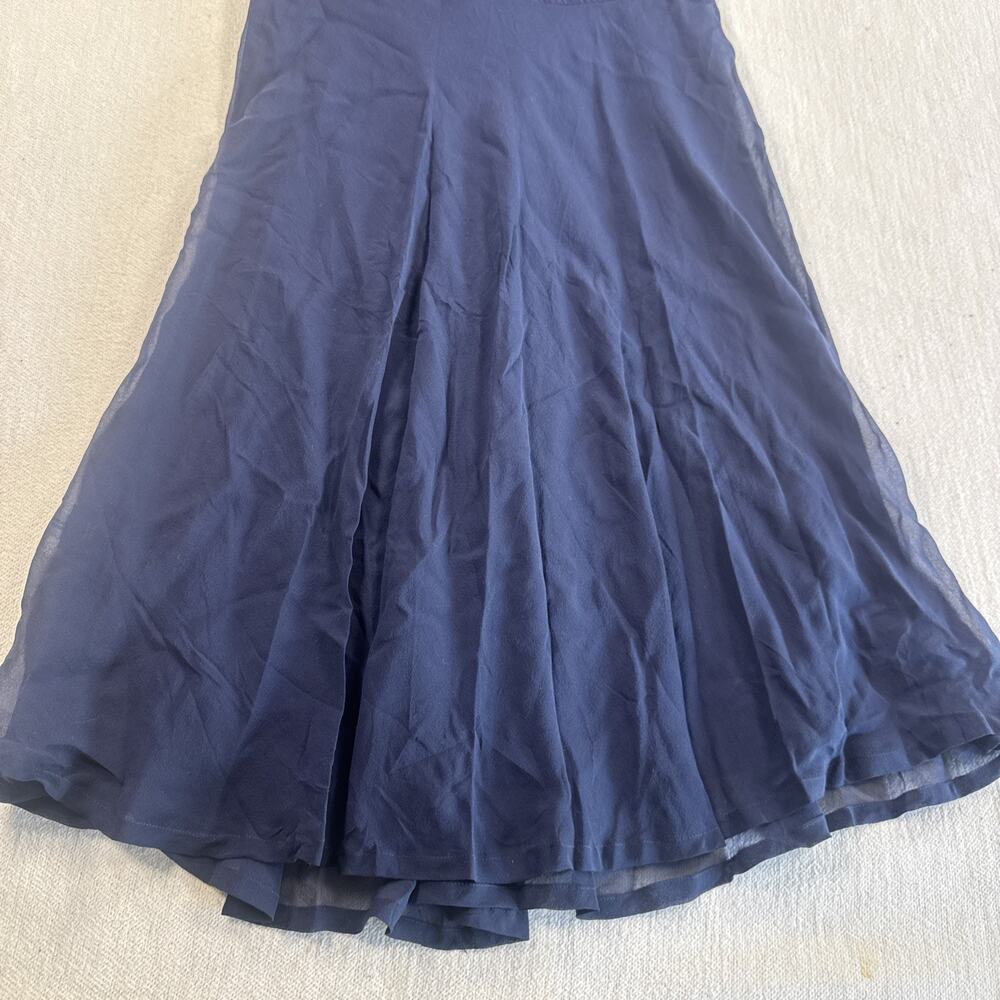 Polo Ralph Lauren Silk Dress Womens 6 Navy Dress With Overlay NWT MSRP$598 - Picture 3 of 16